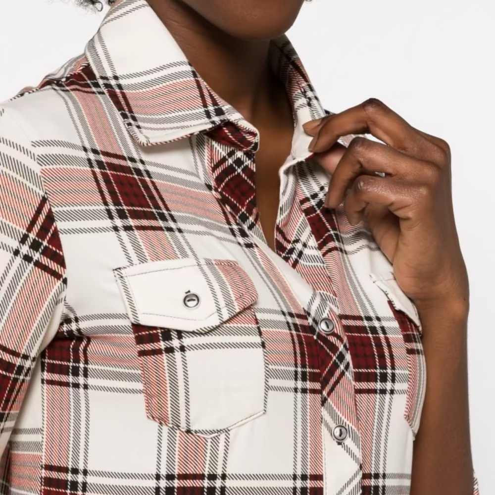 Market & Spruce Balsman Knit Plaid Button-Up Shirt Sz M - Picture 2 of 7
